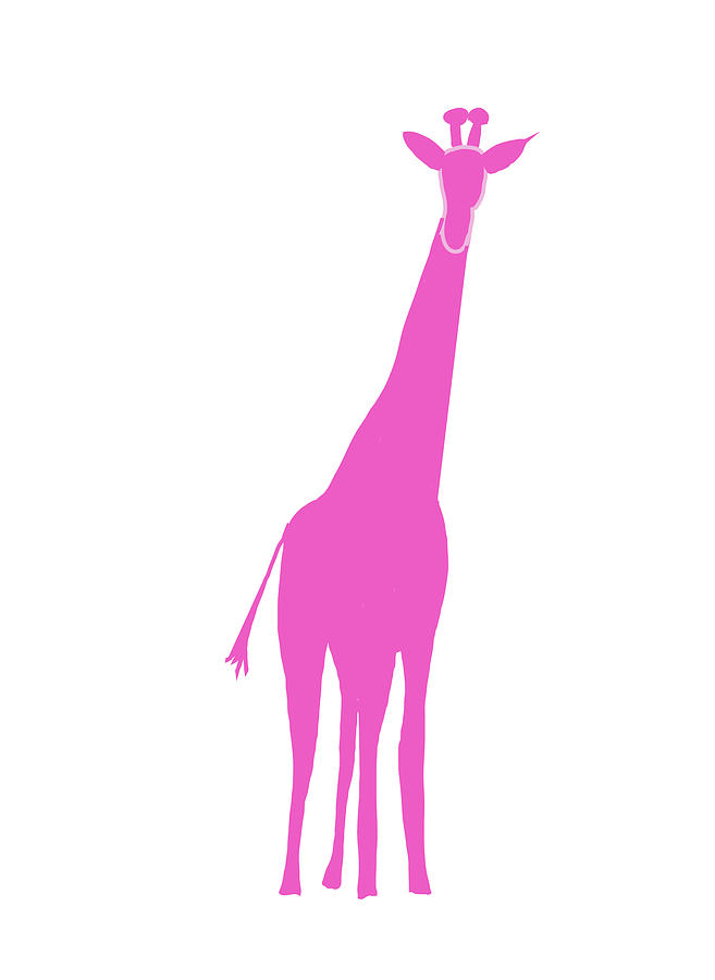 Pink Giraffe Digital Art by Ashley Rice