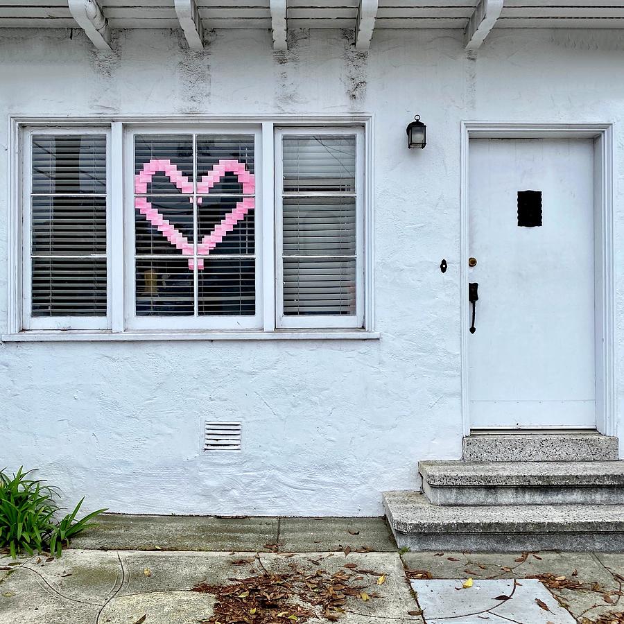 Pink Heart In Window Photograph by Julie Gebhardt