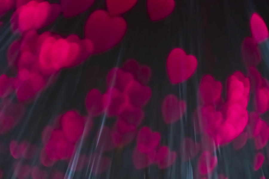 Pink heart shaped light bokeh Photograph by Catherine MacBride