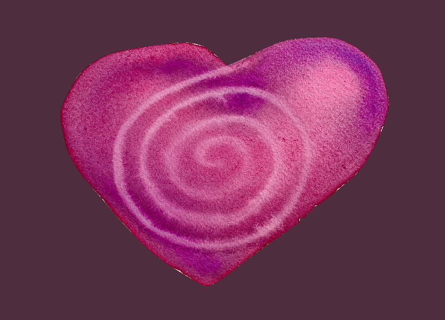 Pink Heart Spiral Painting by Sandy Rakowitz