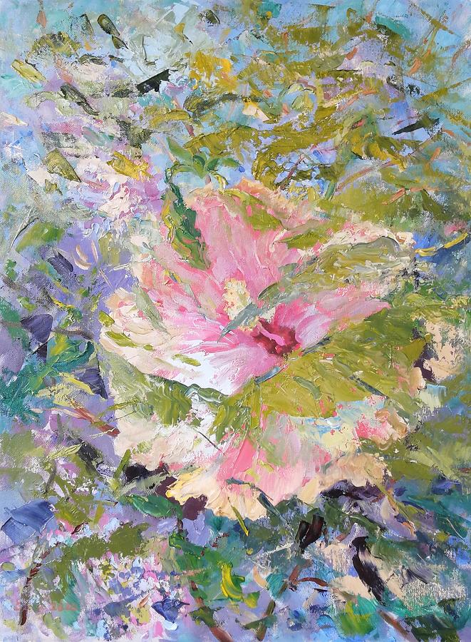 Pink Hibiscus Painting by Elinor Fletcher
