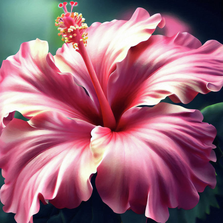 Pink Hibiscus Digital Art