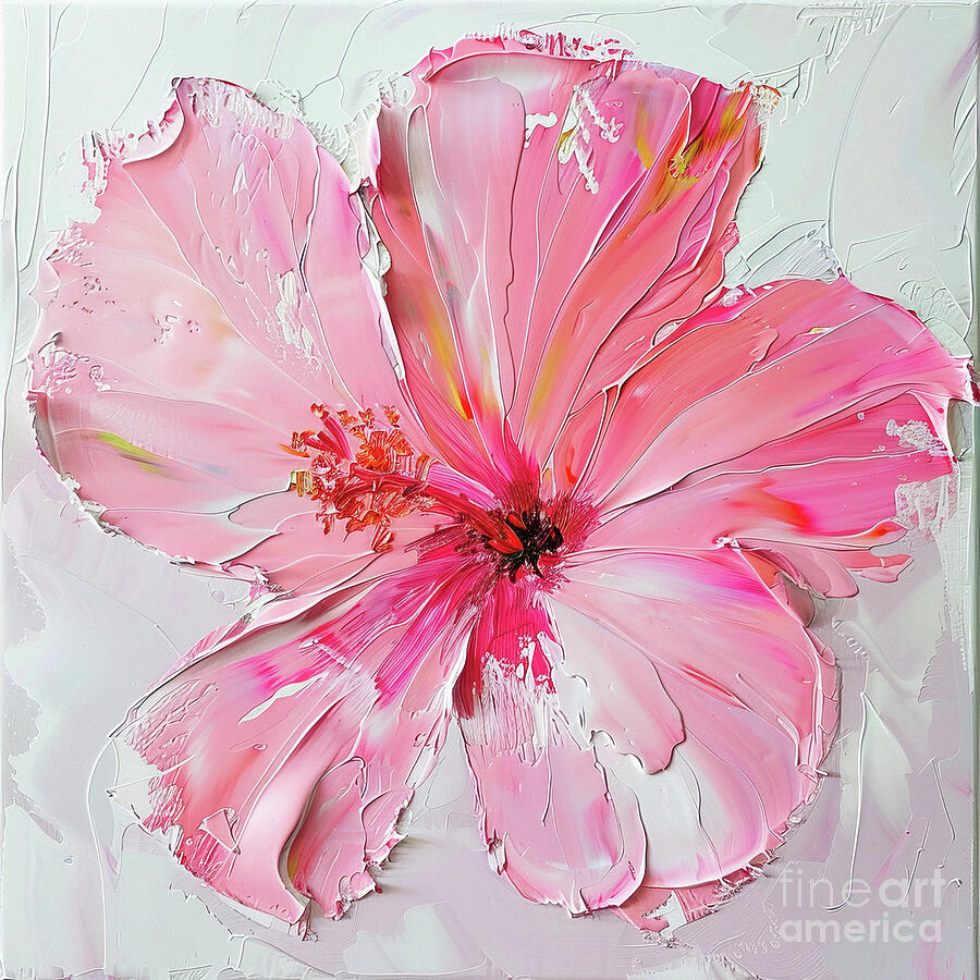 Pink Hibiscus Painting by Tina LeCour