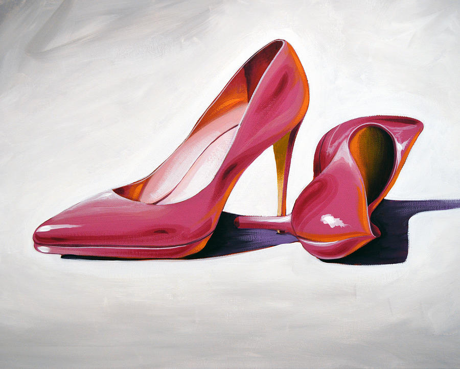 Pink High Heels Painting by Amy Giacomelli