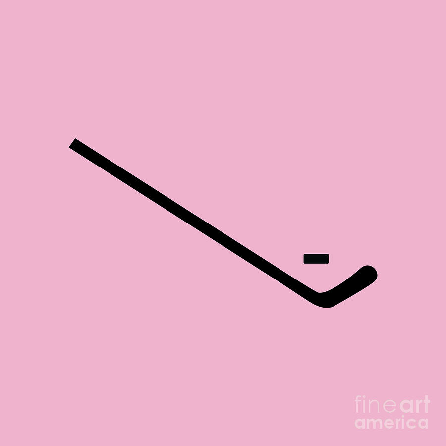 Pink Hockey Stick And Puck Digital Art