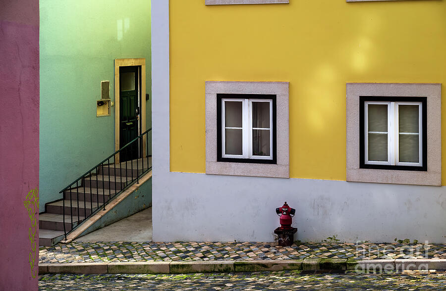 Pink House Green House Yellow House, Lisbon Portugal Photograph by M G ...