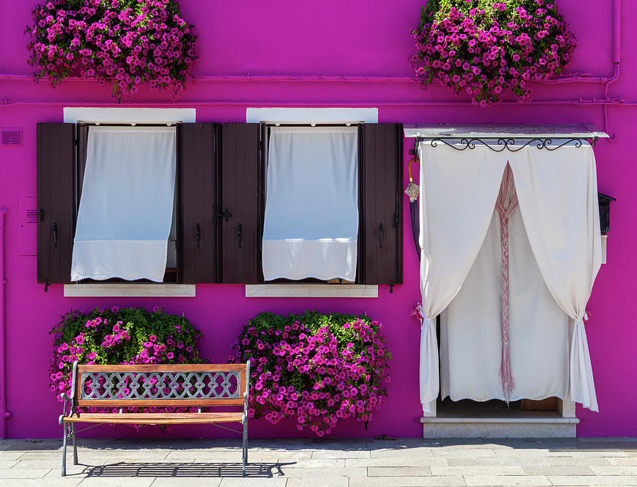 Pink house in Burano Photograph by Pietro Ebner