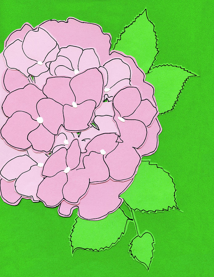 Pink hydrangea Mixed Media by Francine Rondeau