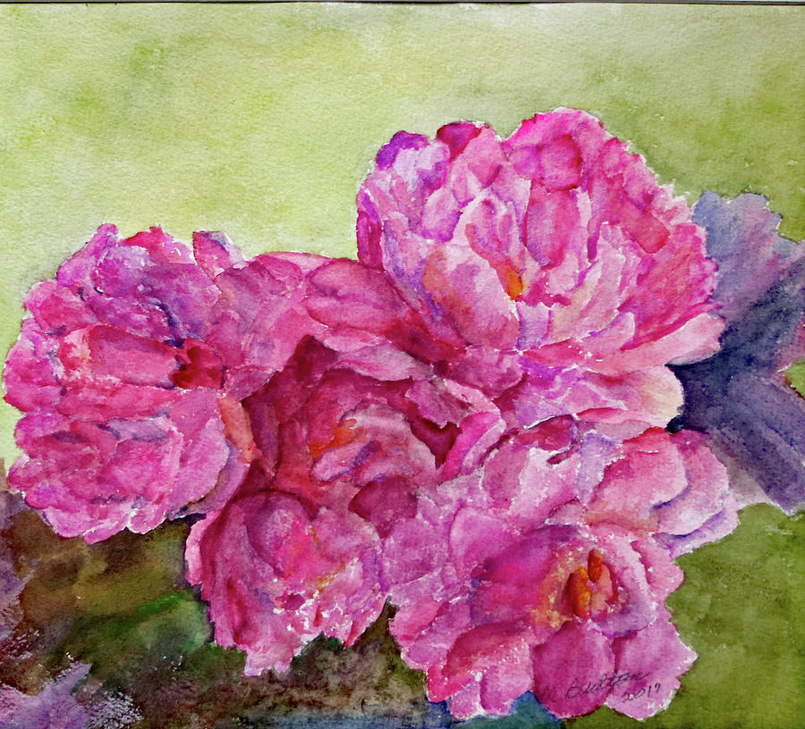 Pink Hydrangeas Painting by Nadine Button