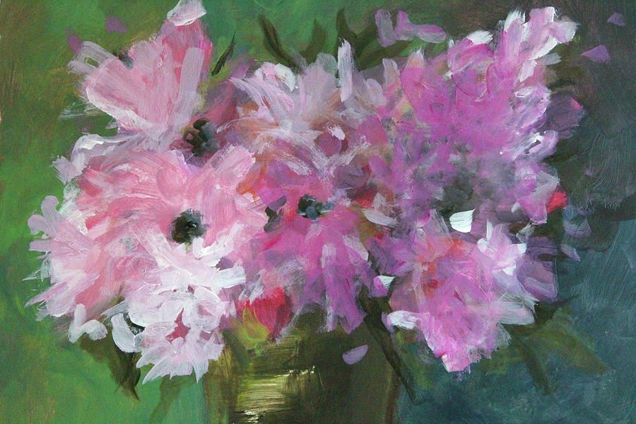 Pink Impression Painting by Nancy Merkle