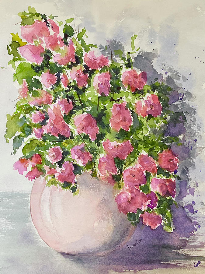 Pink in pink Painting by Paintings by Florence - Florence Ferrandino