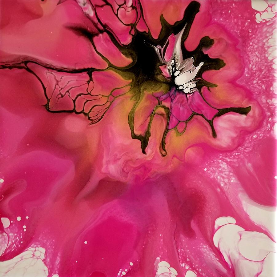 Pink Iridescent Bloom Painting by Sue Goldberg