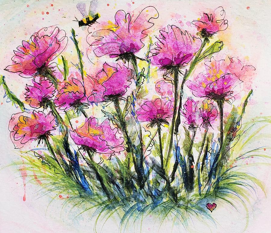 Pink-ish Flowers Painting by Deahn Benware