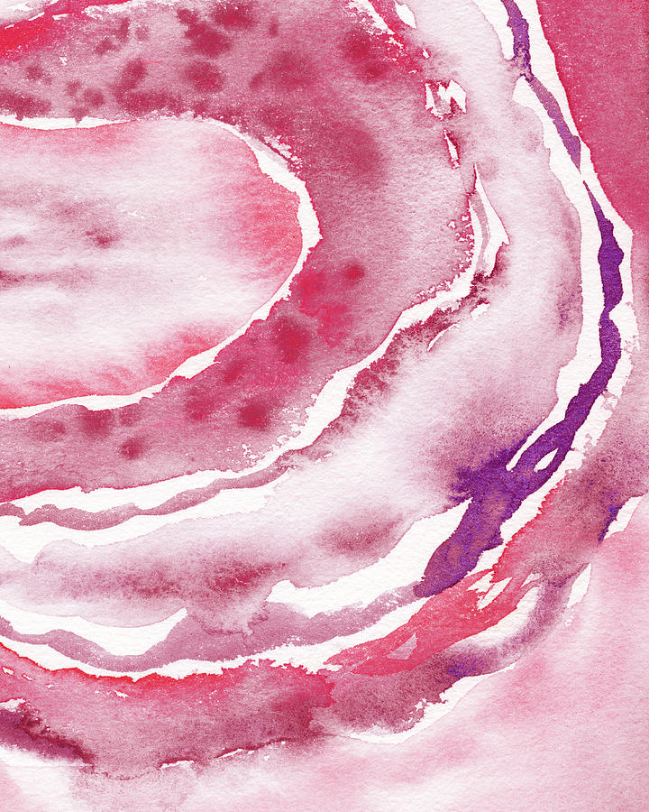 Pink Jasper Abstract Watercolor Stone Painting Painting
