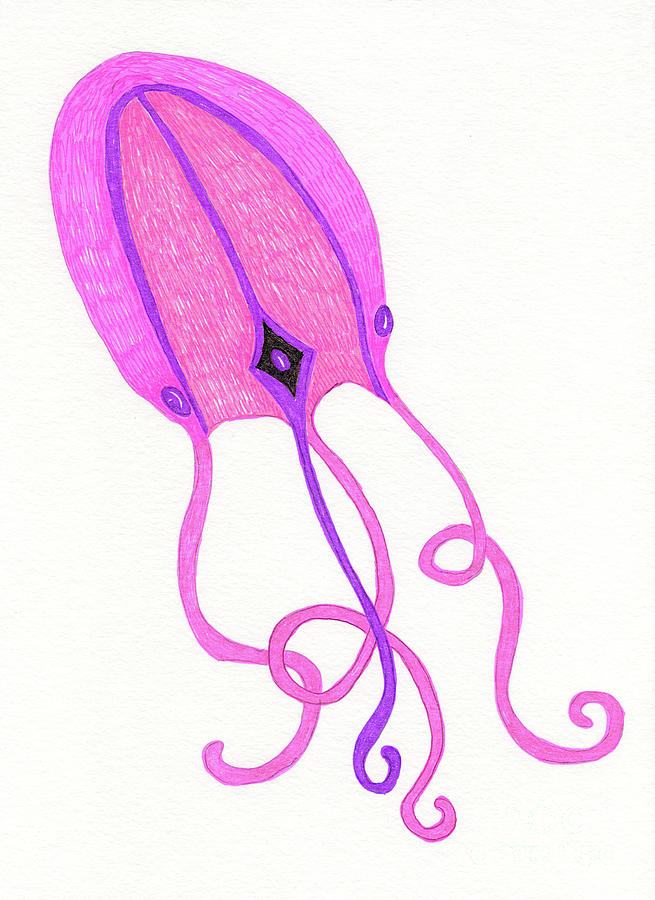 Pink Jellyfish Painting by Norma Appleton