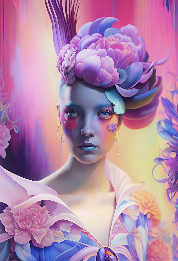 Pink Lady Digital Art by Grace Iradian