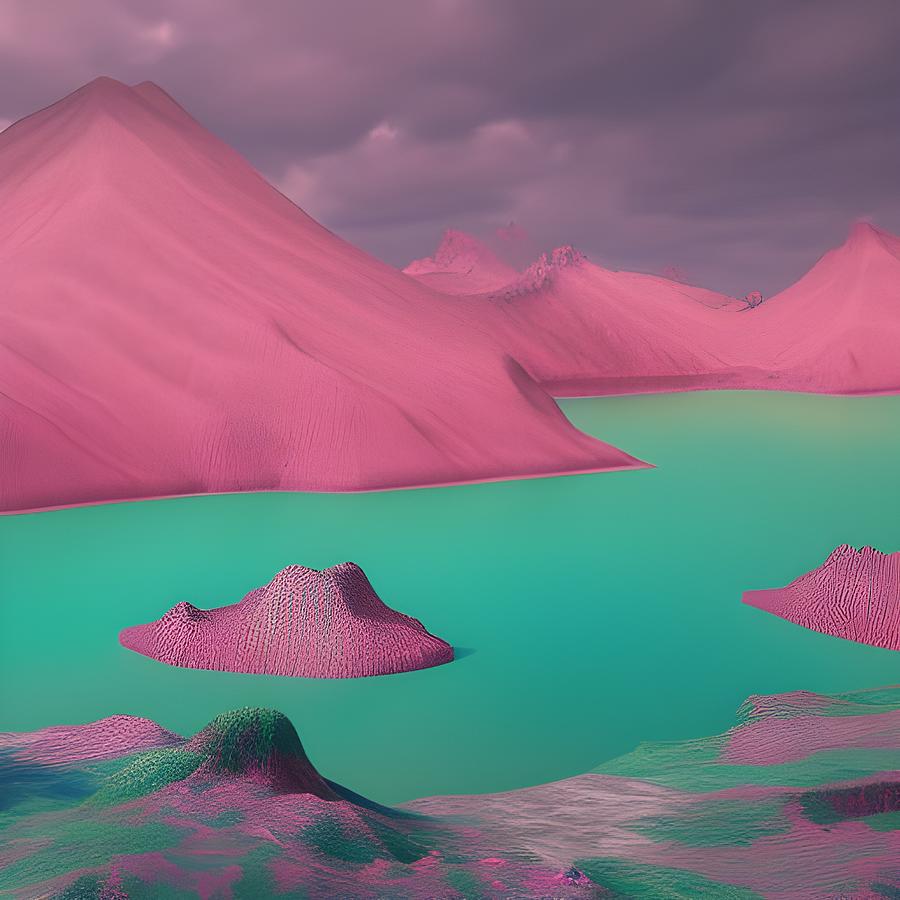 Pink Landscape Digital Art By Dee Zagata Pixels