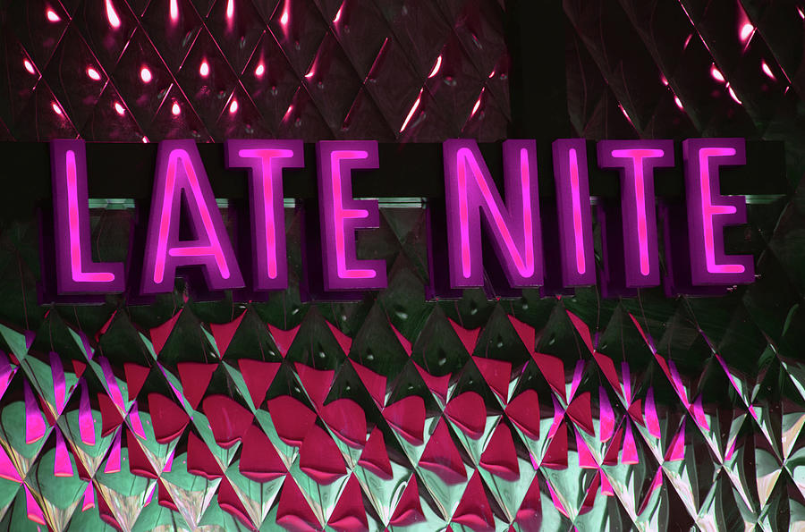 Pink Late Nite Dinner Sign Photograph