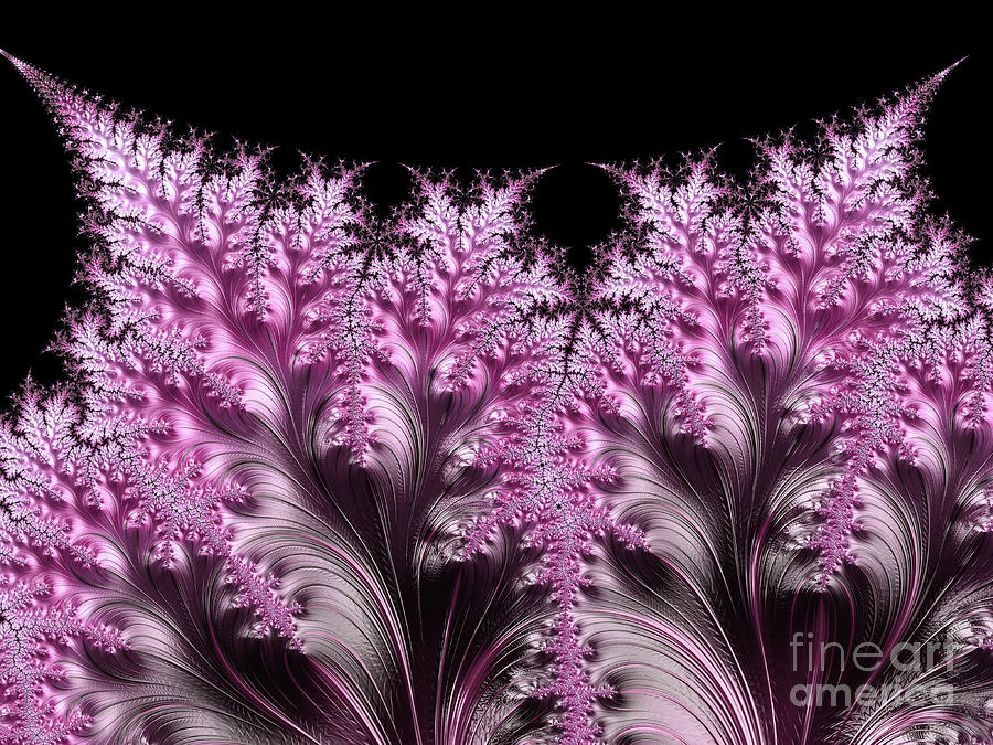 Abstract Digital Art - Pink Leaves by Elisabeth Lucas