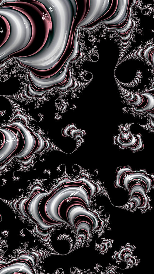 Pink Licorice Stripes Fractal Abstract  Digital Art by Shelli Fitzpatrick
