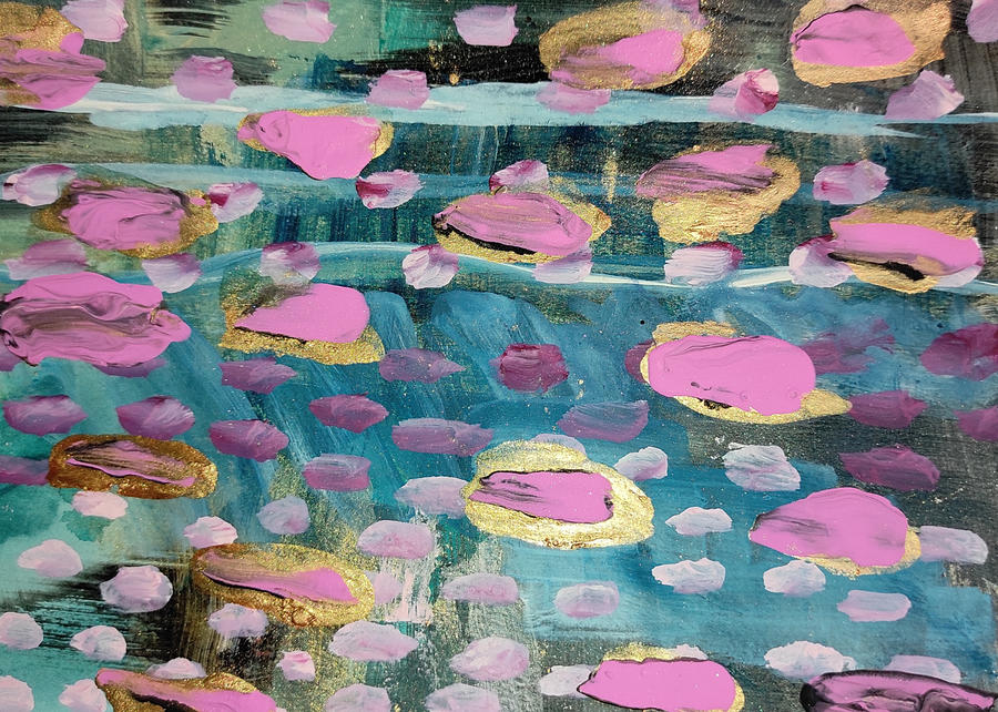 Pink Lilly Pond Painting