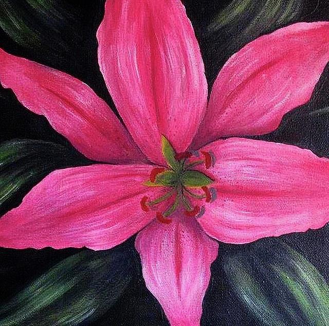 Pink Lily Painting by Erin Hunt - Fine Art America