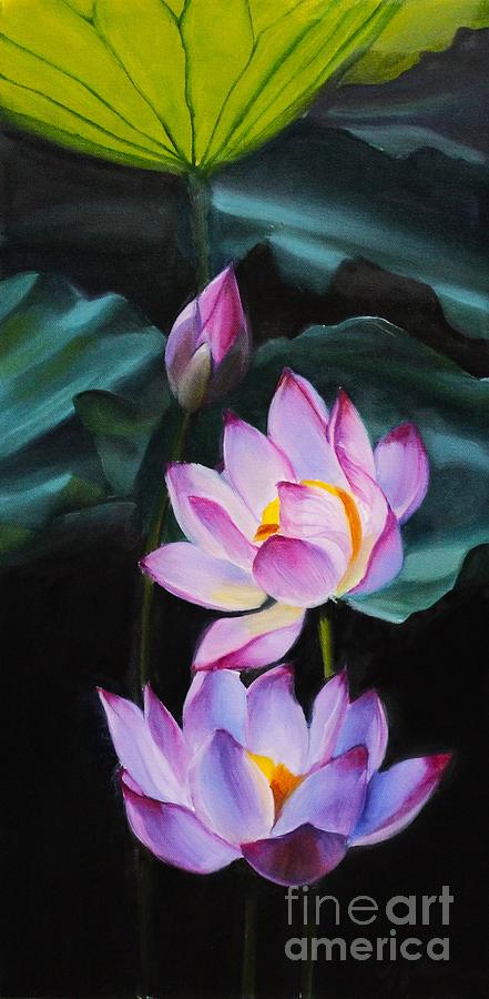 Pink lotus Painting by Julie Pflanzer - Fine Art America