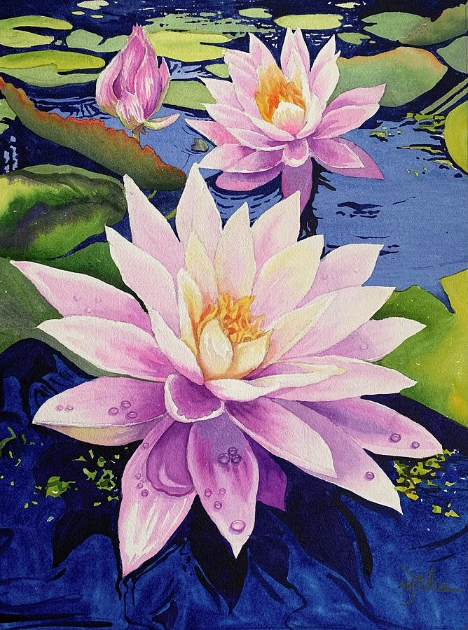 Pink Lotus Painting by Medha Atre-Kulkarni - Fine Art America