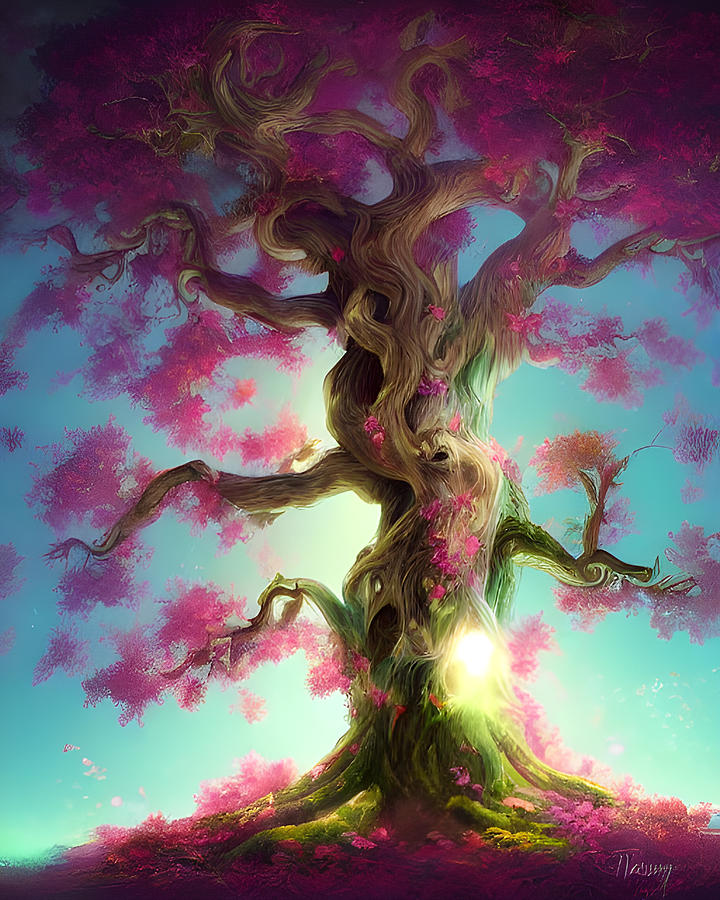 Pink Magical Tree Digital Art by Amit Chaurasia - Fine Art America