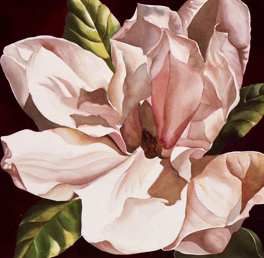 Pink Magnolia Painting by Alfred Ng