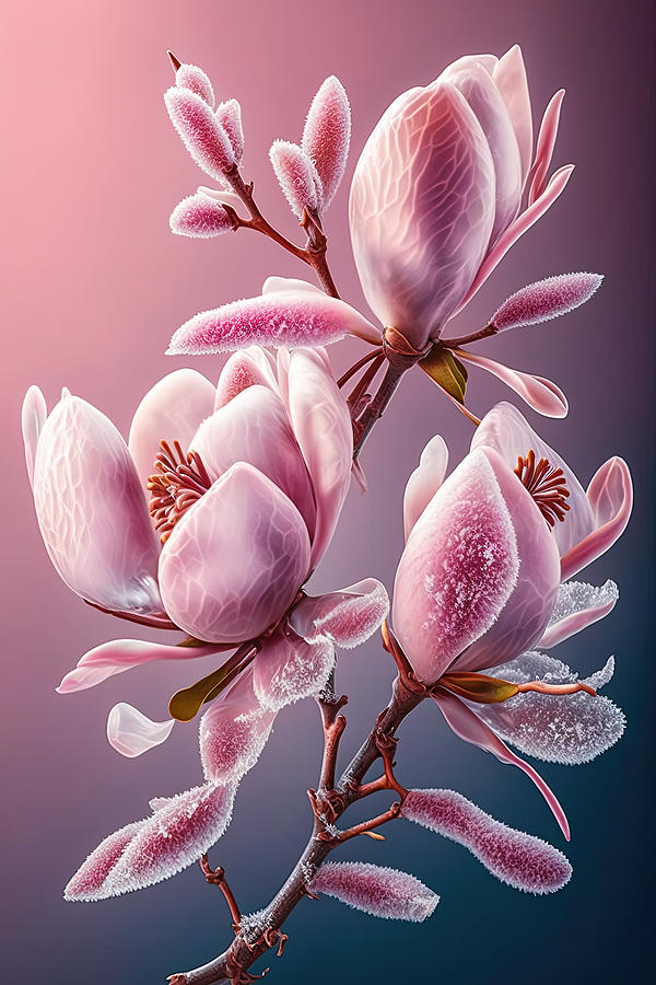 Pink Magnolia Digital Art by Zina Zinchik