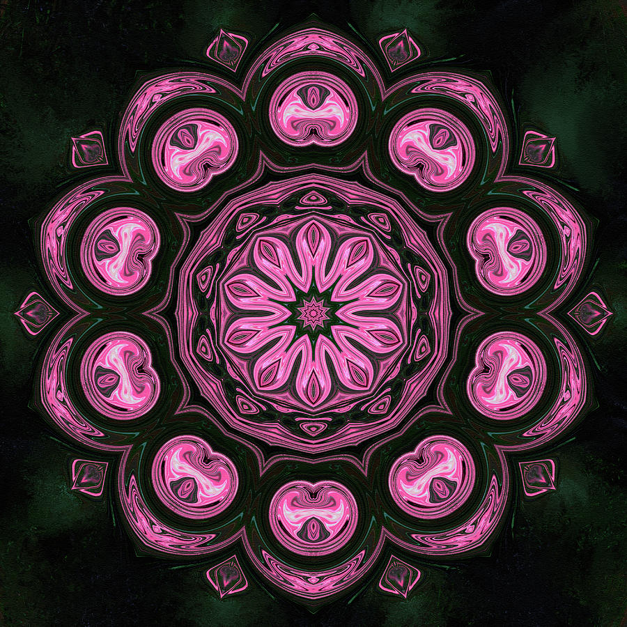 Pink Mandala Digital Art by Irene Moriarty