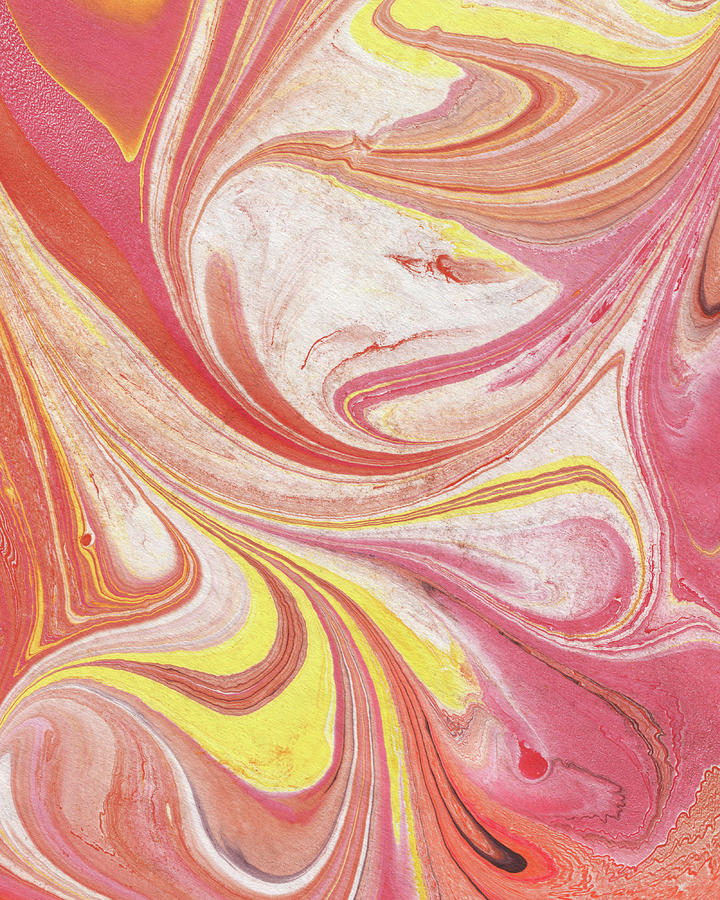 Pink Marble Watercolor Stone Collection I Painting by Irina Sztukowski