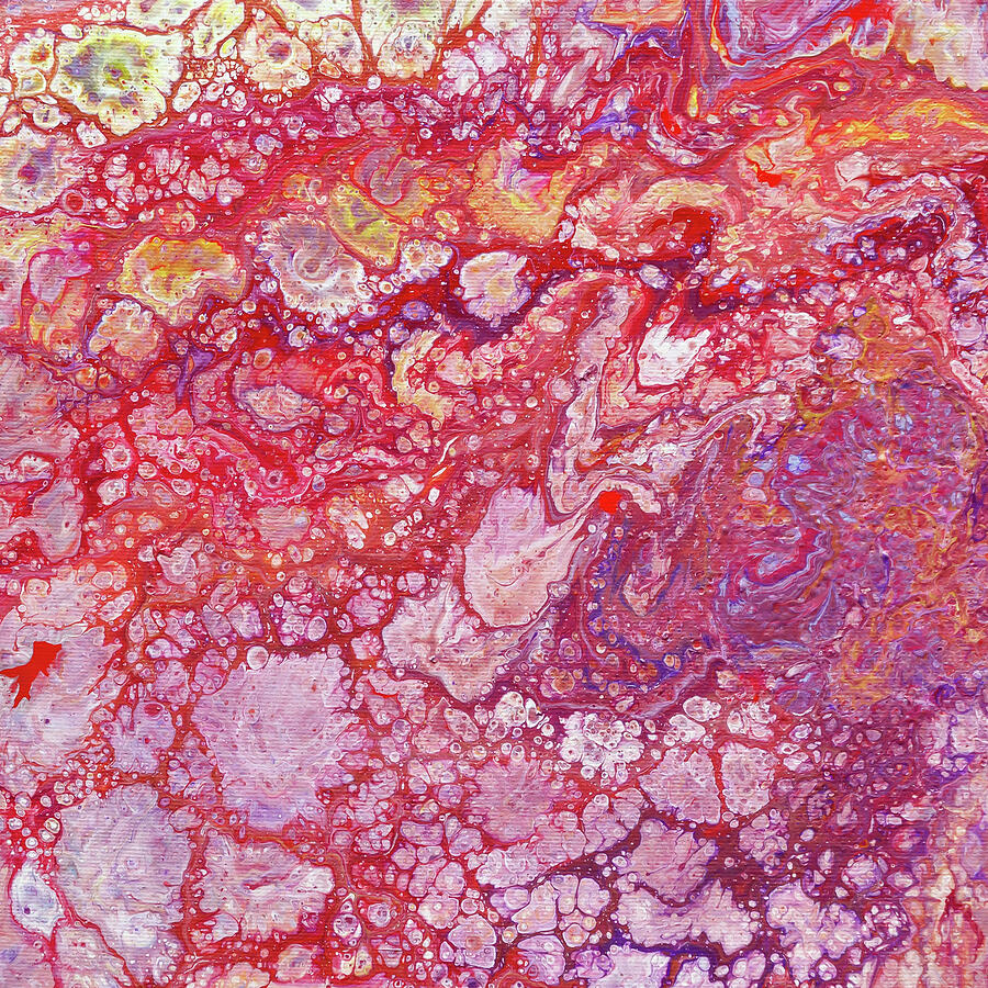 Pink Marbled Fluid Painting Painting by Maria Meester Pink Marbled Fluid Painting Painting by Maria Meester