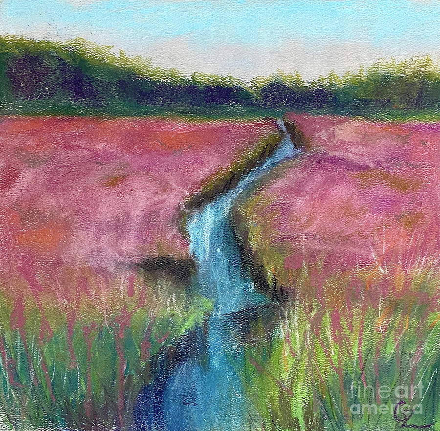 Pink Meadow Pastel by Glenda Zuckerman