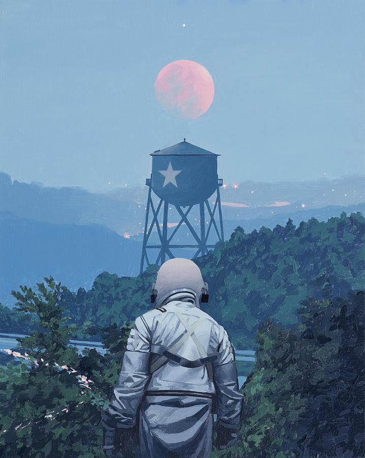 Pink Moon Painting by Scott Listfield