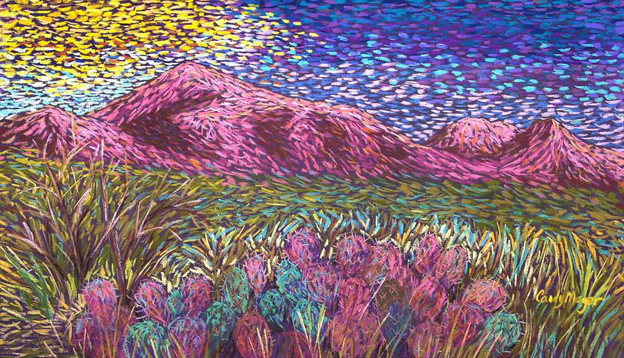 Pink Mountains Pastel by Candy Mayer