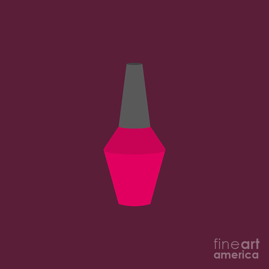 Nail Digital Art - Pink Nail Polish Vector by THP Creative Nail Digital Art - Pink Nail Polish Vector by THP Creative