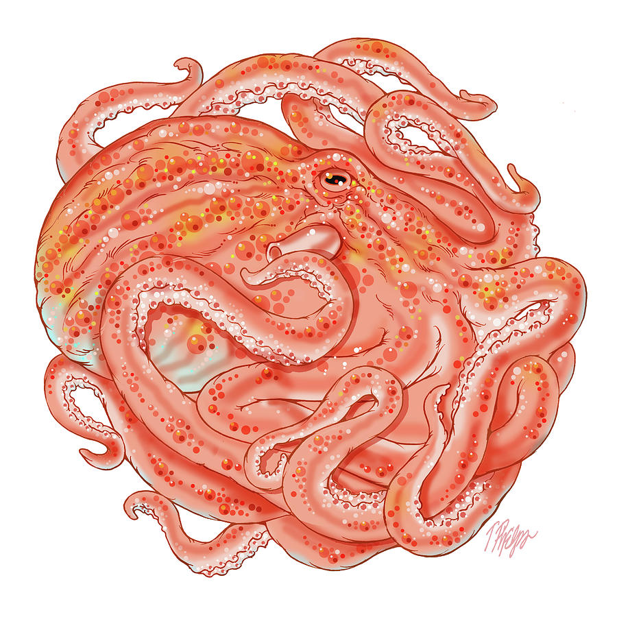 Pink Octopus Mandala Digital Art by Tim Phelps