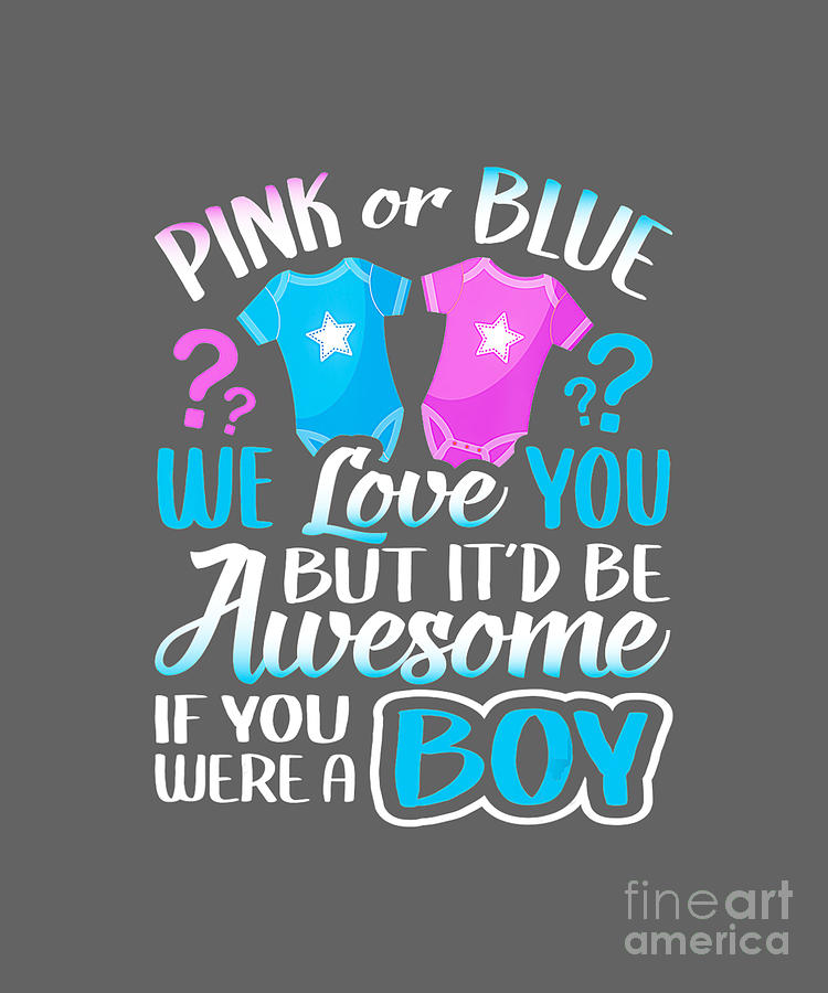 Pink Or Blue We Love You Gender Reveal Team Blue Tapestry Textile By