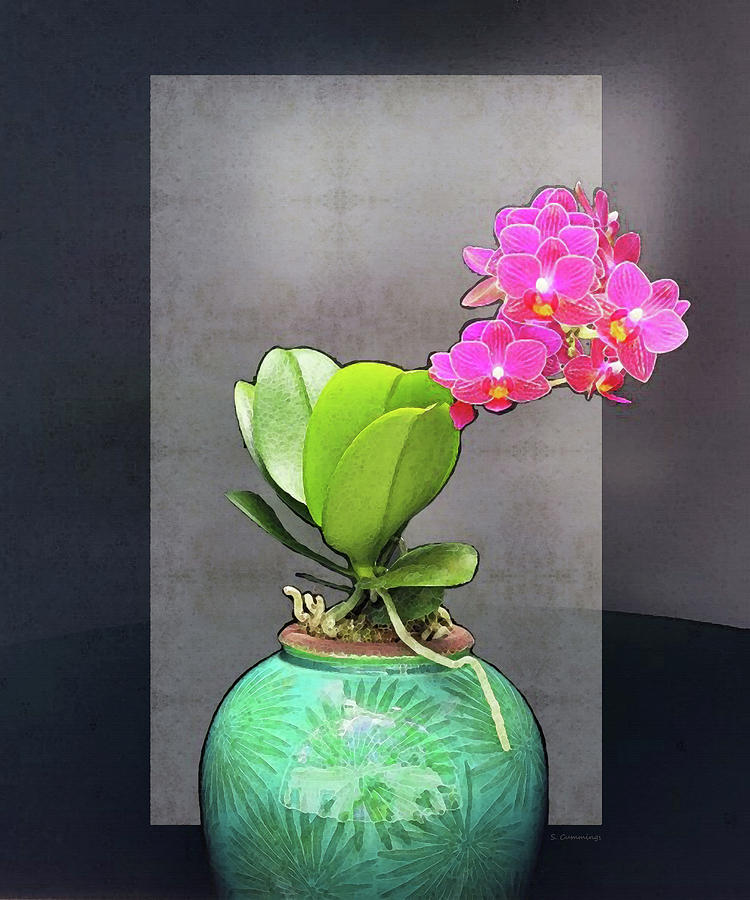 Pink Orchid Art - Simple Elegance Two Painting by Sharon Cummings | Pixels