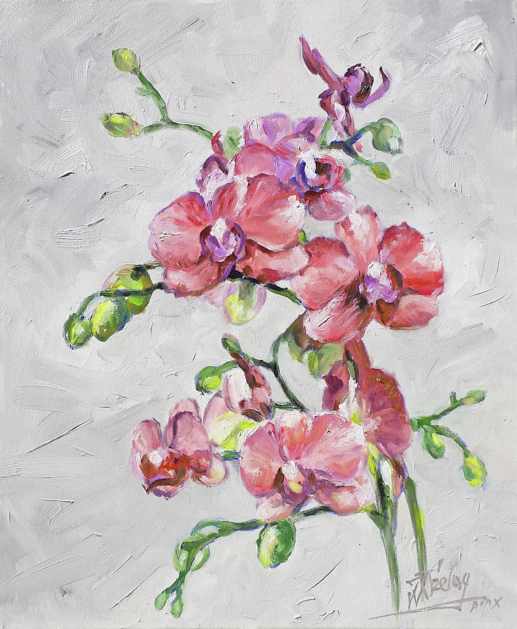 Pink Orchid Painting by Irek Szelag