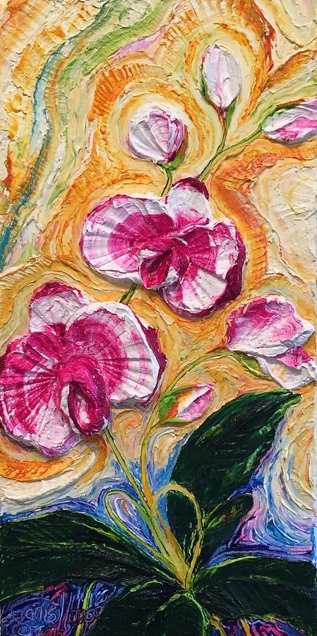 Pink Orchid Painting by Paris Wyatt Llanso