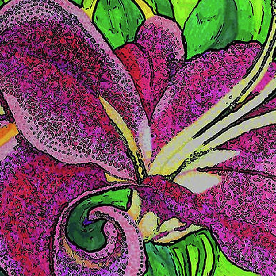 Pink Orchid Revisited Mixed Media by Joanna Smith