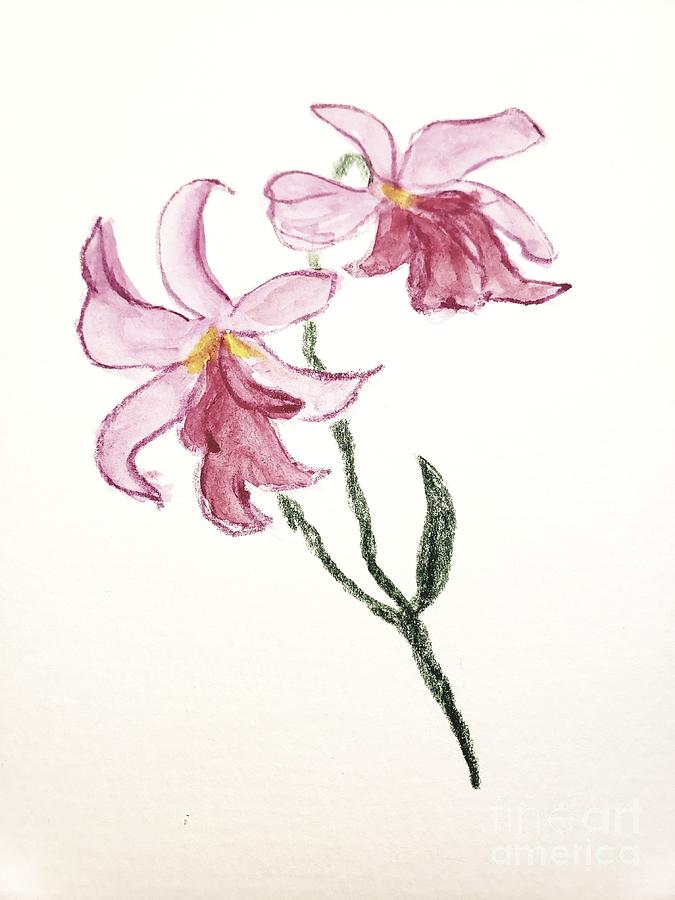 Pink Orchids Painting by Margaret Welsh Willowsilk