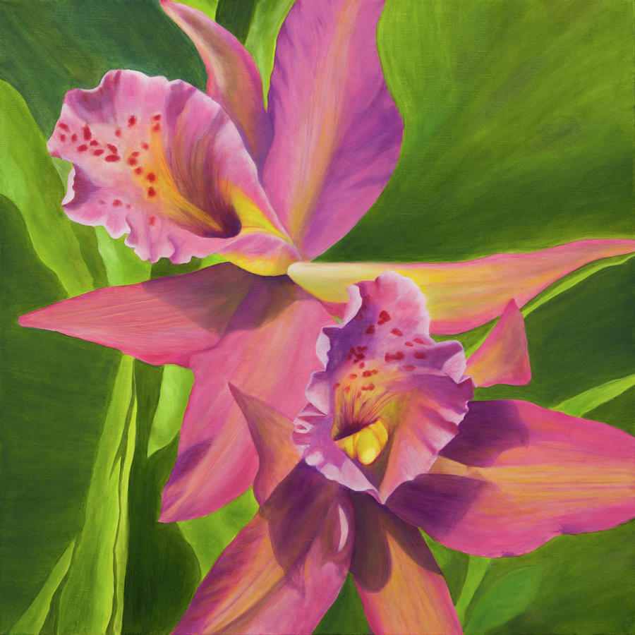 Pink Orchids Painting by Tammy Pool