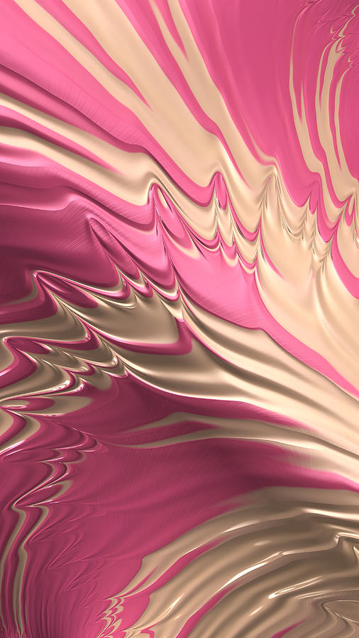 Pink Paint Splash Fractal Abstract Digital Art by Shelli Fitzpatrick