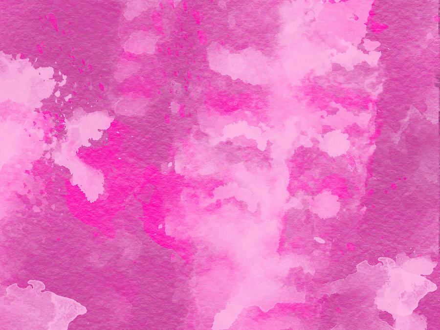 Pink Paint Splatter Digital Watercolor Painting Digital Art by Rosalie ...