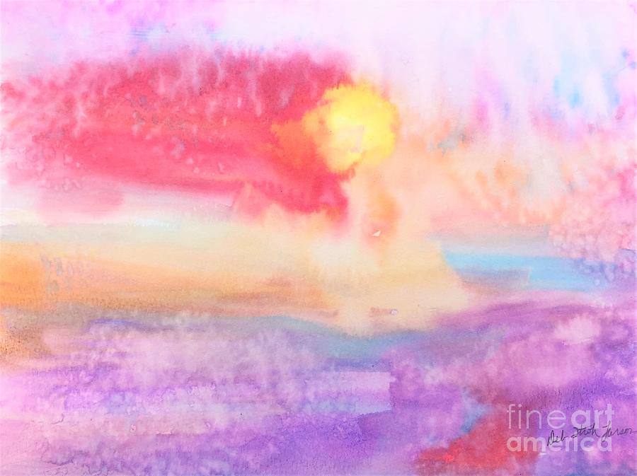 Pink Painted Sky Painting by Deb Stroh-Larson