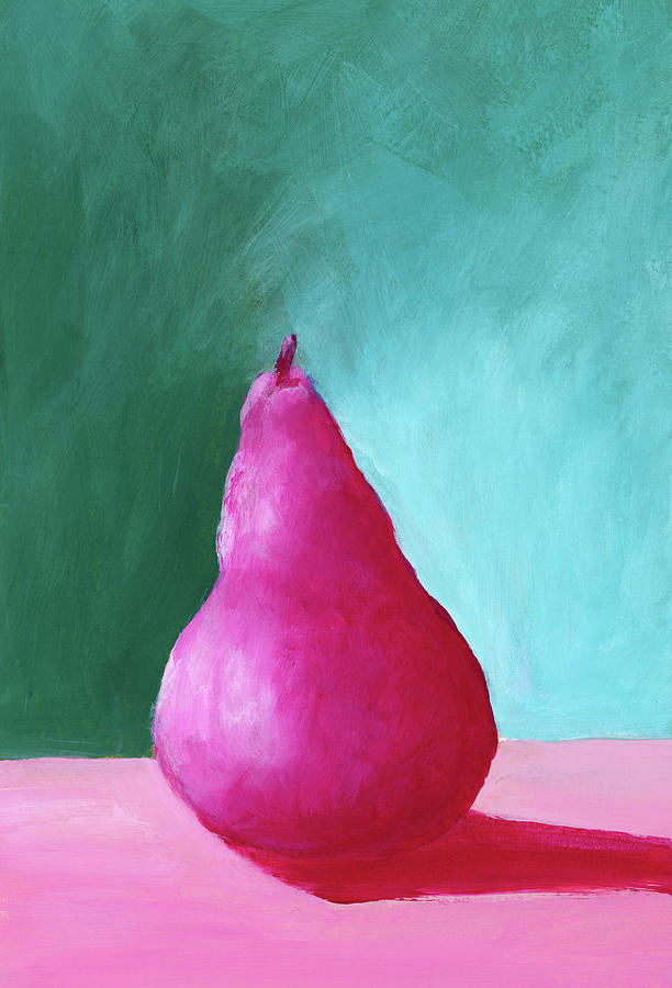 Pink pear Painting by Karen Kaspar